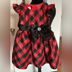 Holiday Dress Bonnie Baby Red and Black Plaid Dress